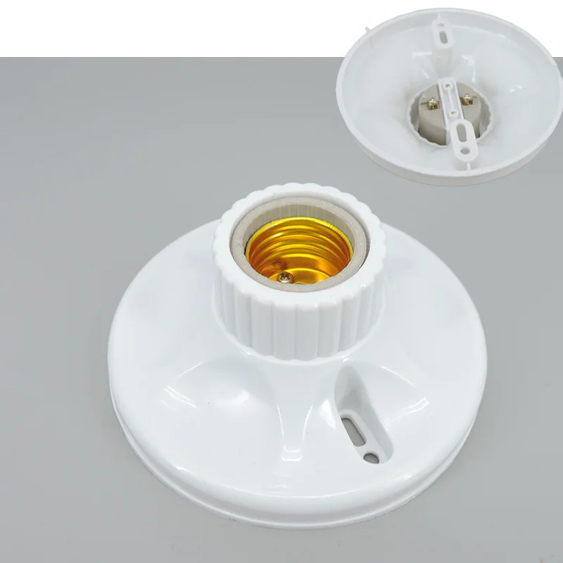 High Quality white round type Ceramic E27 Socket Lamp base power Holder E27 type Bulb Holder Bulb power Socket