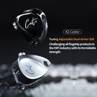 KZ Castor In Ear HiFi Earphone 2 Dynamic High-end Tunable balanced armature Earphones Monitor Headphone Cancelling Earbuds