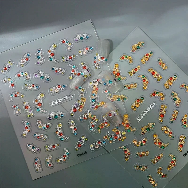 모조 라인스톤 반투명 네일 스티커 장식용 네일 팁 및 젬스톤 네일 아트