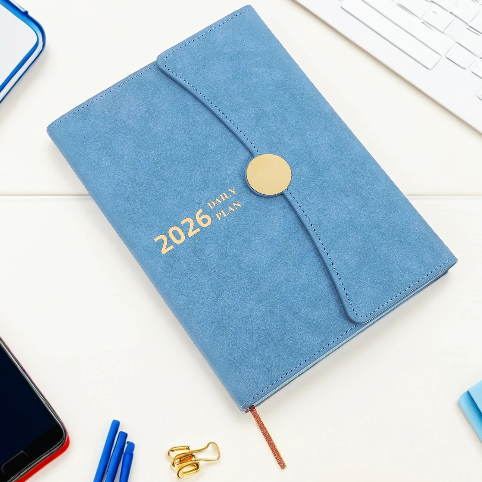 

Daily Schedule Planner Notebook Pu Cover Monthly Index Bookmarks Work Academic Diary Task Organizer Student Journal