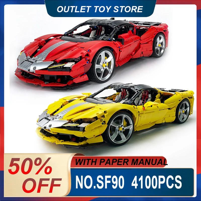 

MOC Technical SF90 SuperCar Custom Vehicle Model Building Blocks Brick DIY Toys Assembly Birthday Christmas Gifts For Kids