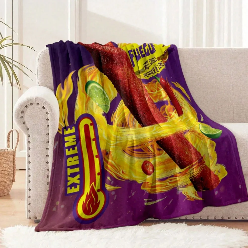 Funny French Fries Food Print Soft Flannel Throw Blanket Warm Cozy Sofa Bed Novelty Snack Pattern Home Decor Gift Blanket