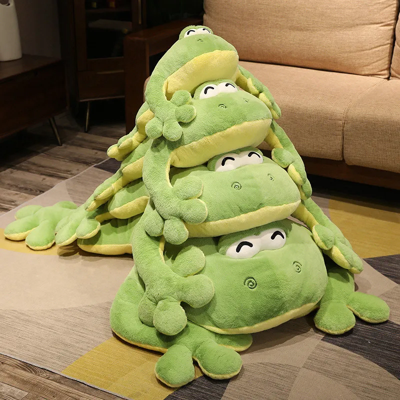 60-130cm Giant Big Frog Plush Toy Stuffed Plushies Grogs Throw Pillow Cushion Home Decor Kids Birthday Gift for Boy Big Eyes