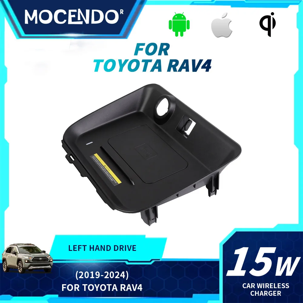 For Toyota Rav4 15W Wireless Charger Car Phone Holder Pad Fast Charging Car Modification Parts Accessory for 2019-2024 Models