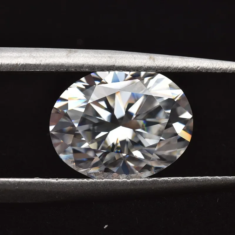Moissanite Stone Oval Cut D Color VVS1 with Certificate Gemstone for DIY Jewelry Making Pass Diamond Tester
