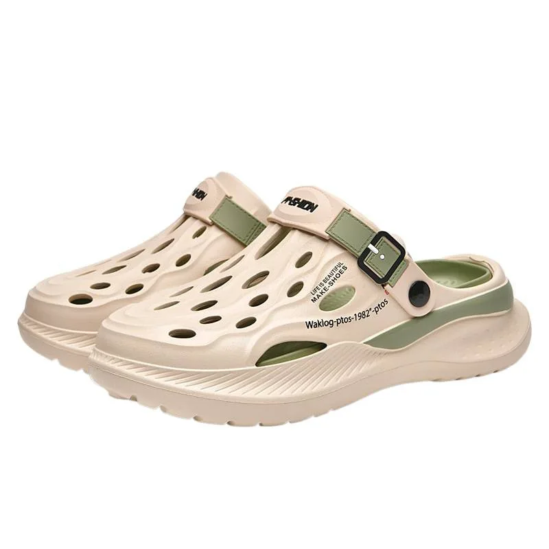 

Hole shoes men's new summer shit-stepping baotou hole shoes cross-border non-slip couple wear thick-soled wading shoes