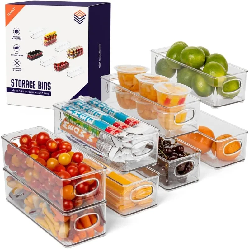 

Plastic Pantry Organization and Food Storage Bin – Great Kitchen Organization and Kitchen Storage – Fridge Organizer Bins
