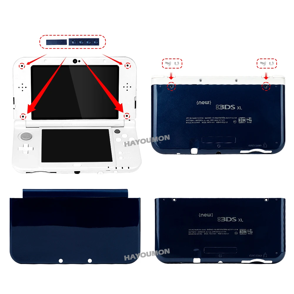 Blaue Farbe für NEW 3DS XL Ober- und Untergehäuse A&E Ersatz-Frontplatte für NEW 3DS XL Gaming-Konsole Zubehör – Detail 10
