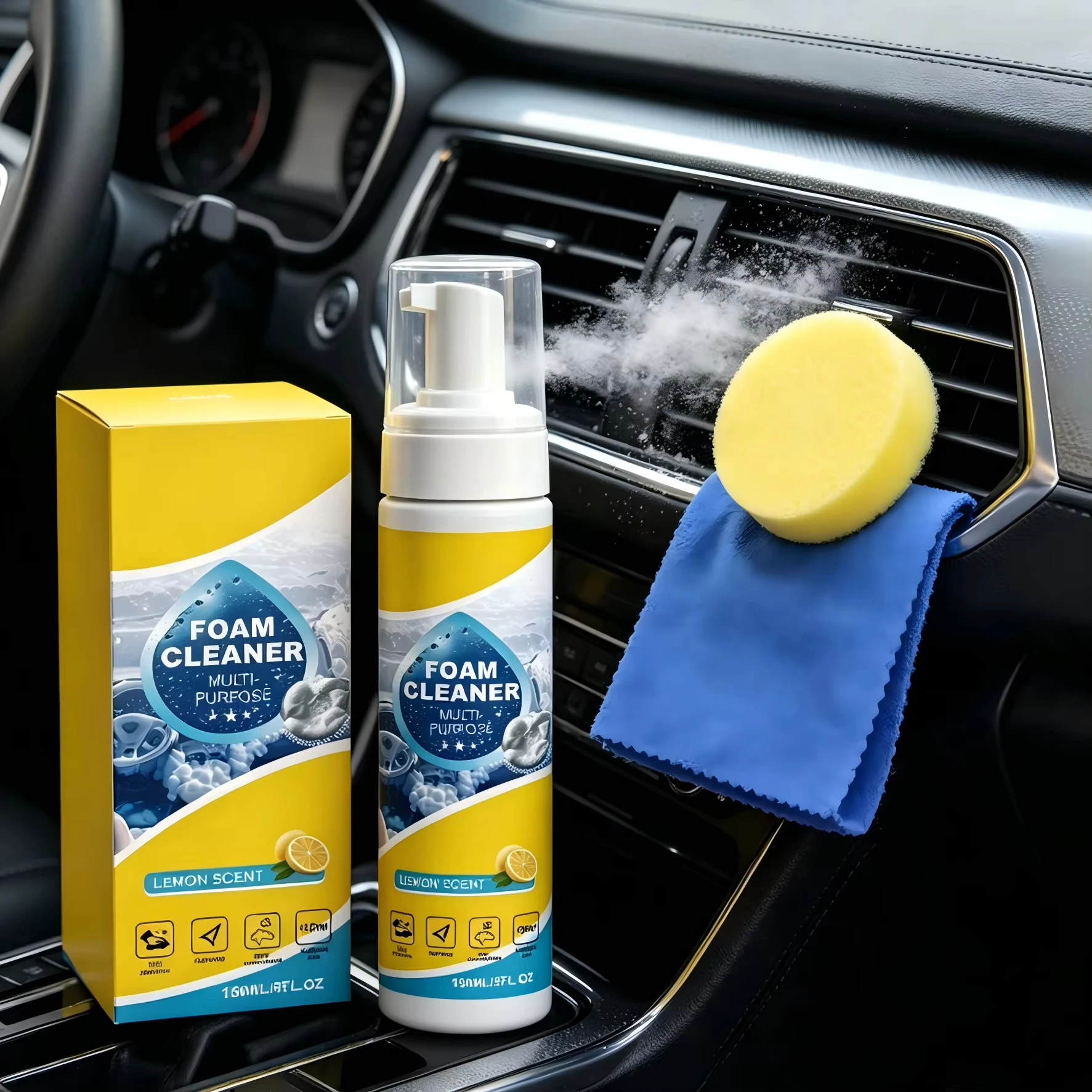 ชุดทำความสะอาดภายในรถยนต์แบบโฟ - Leather Cleaner Interior บทวิจารณ์และราคา