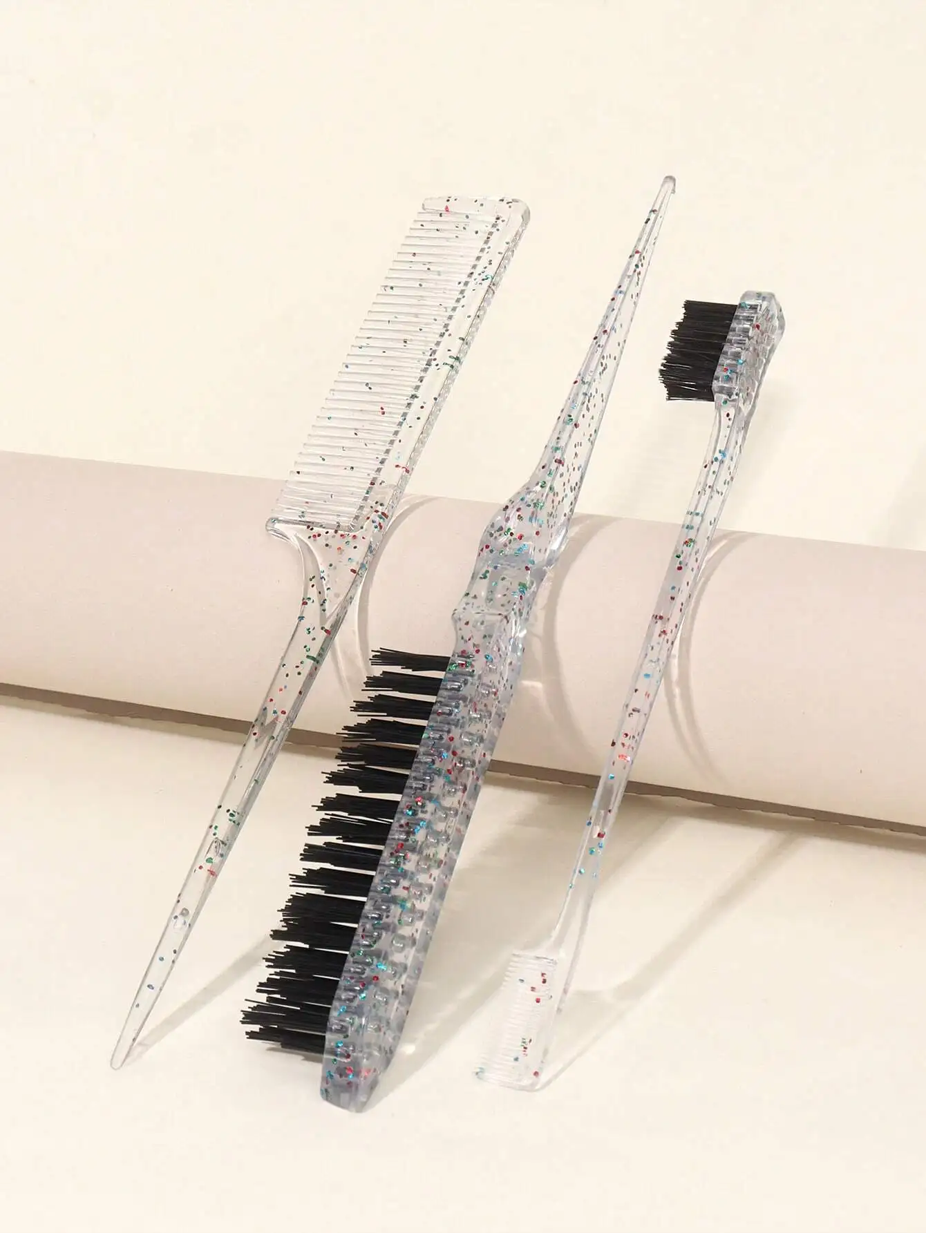 

Tail Comb Professional Rattail Combs For Hair Styling, Fine Tooth Parting Comb With Stainless Steel Pin Tail For Sectioning, Teasing And Braiding, Heat Resistant & Anti-Static, Black