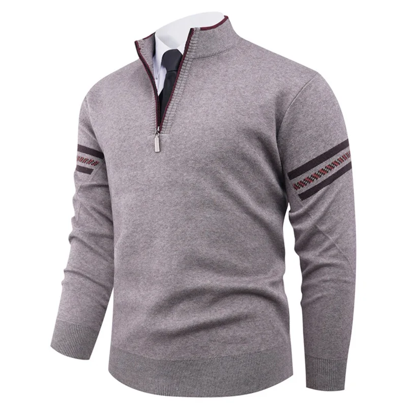 

Теплый вязаный свитер с высоким воротником-стойкой для мужчин, базовый слой, весна-осень, новинка, трансграничная поставка