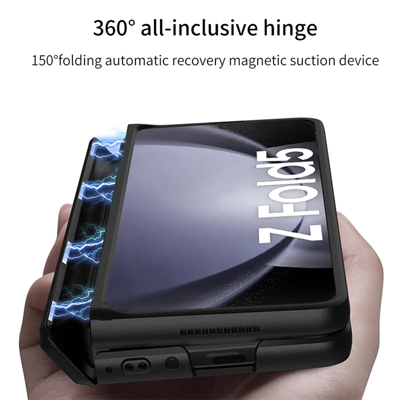 GKK Magnetic Hinge Case For Samsung Galaxy Z Fold 7 Fold 6 5 4  Tempered Glass Bracket Matte Plastic Cover For Galaxy Z Fold6