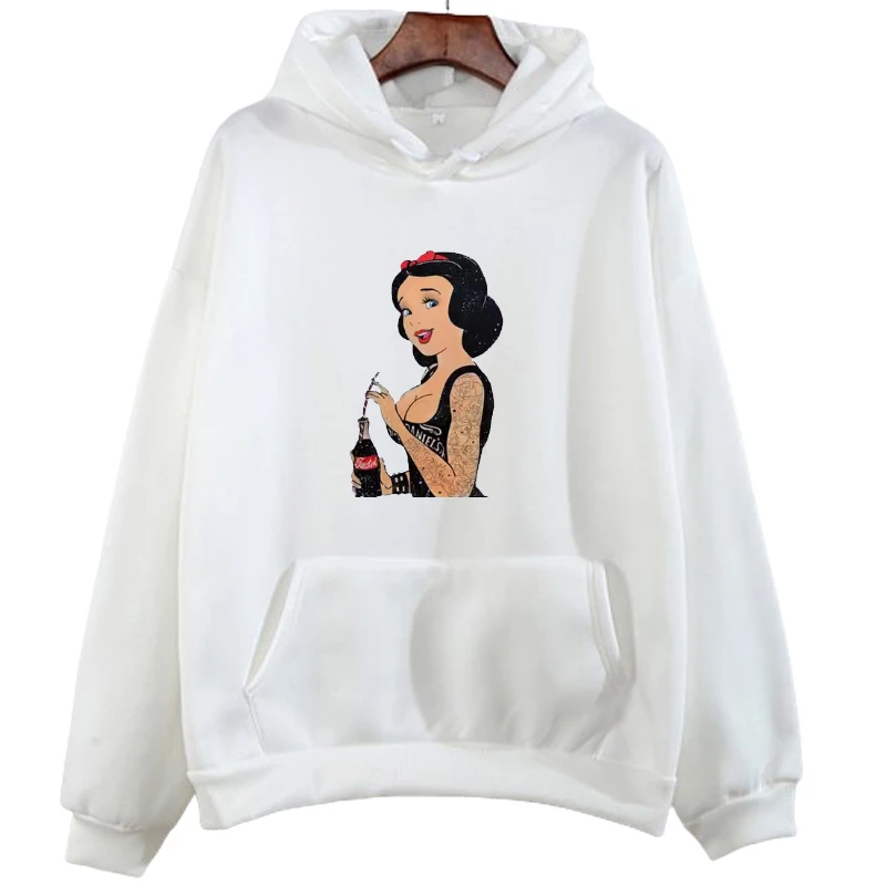 Hoodies for Women Fashion Punk Princess Graphic Printed Sweatshirt Streetwear O-Neck Clothes Kawaii Disney Feamle Pullover Tops