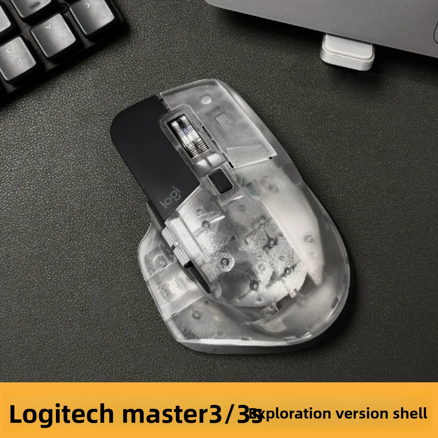 Custom Semi-Transparent Explorer-Edition Shell for Logitech MX Master 3/3S, Resin Printed, Anti-Sweat Surface,Third-Party Mouse