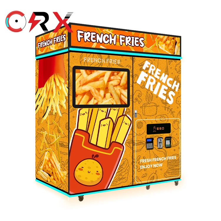 French Fries Vending Machine Smart Automatic Hot Food Fired Chicken and Fry Chip Vending Machine for Shopping Mall