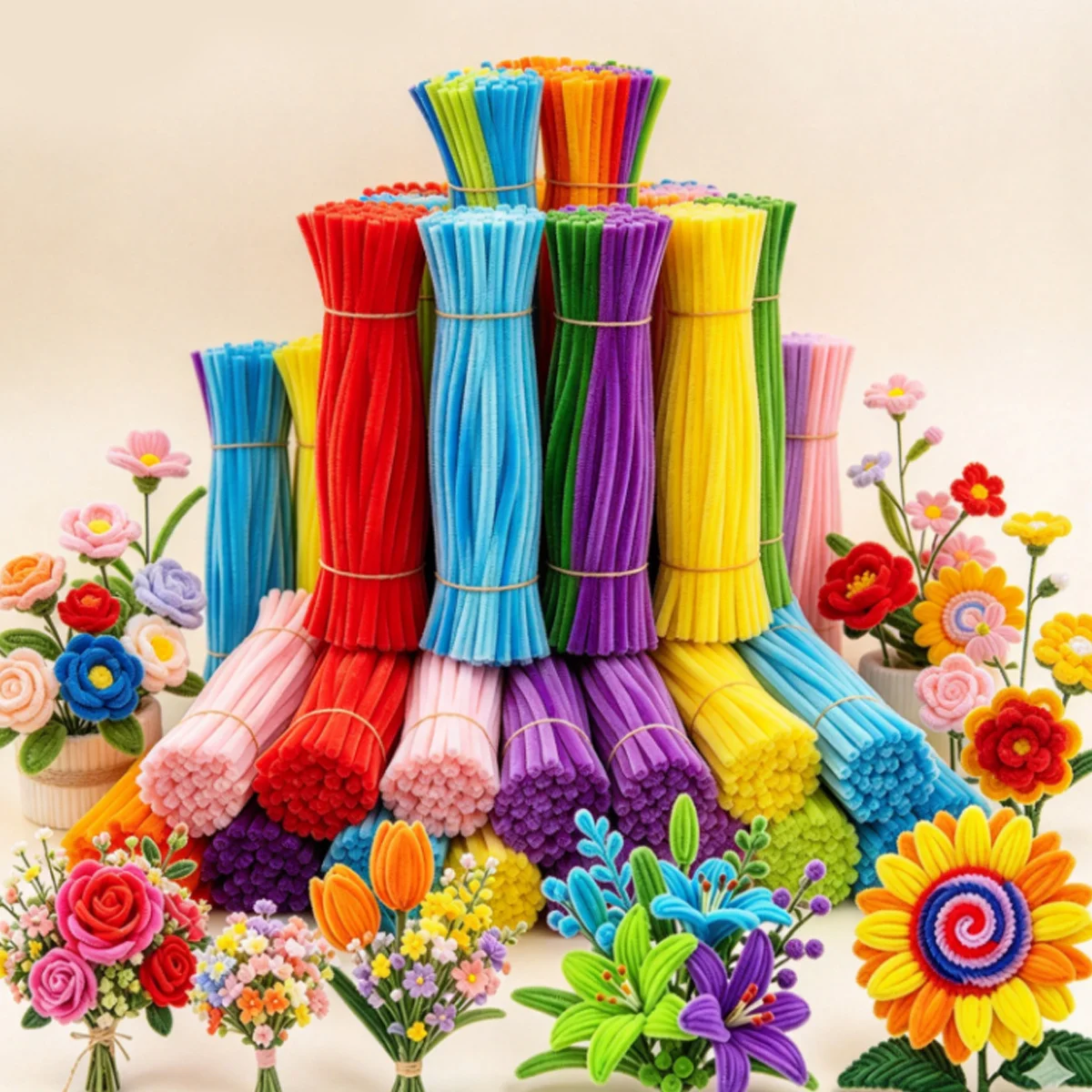 50/103/298pcs Random Multicolored Pipe Cleaners Bulk 11.8 Inch Craft Supplies for DIY Art Creative Projects Classroom Party ZSY