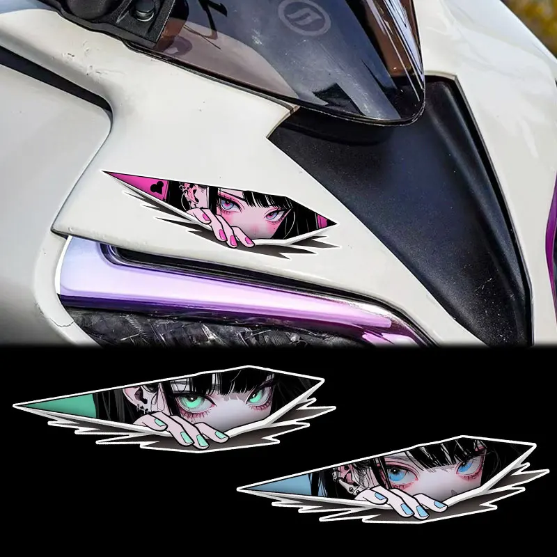 

1PC Peeking Eye Cartoon JDM Scooter Sticker Personality Decoration for Motorcycle Side Panel Car Electric Scooter Vinyl Decal