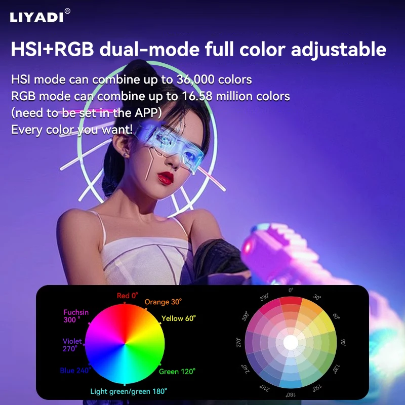 MIAOTU G100 Full Color RGB100W Portable Handheld COB Video Light Mini Baorong Port 2700-6500k LED Video Light