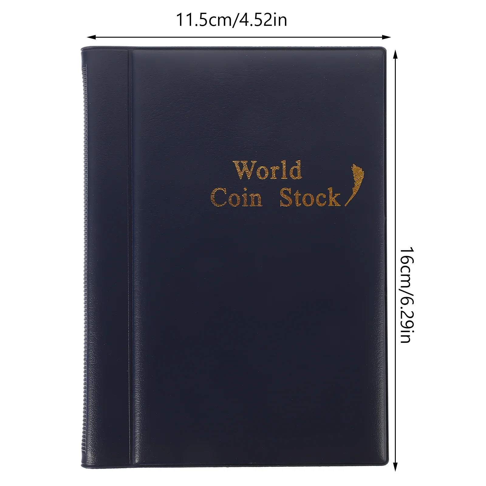 Álbum de moedas com 120 bolsos, capa pu, páginas transparentes para moedas, selos, organizador de armazenamento comemorativo