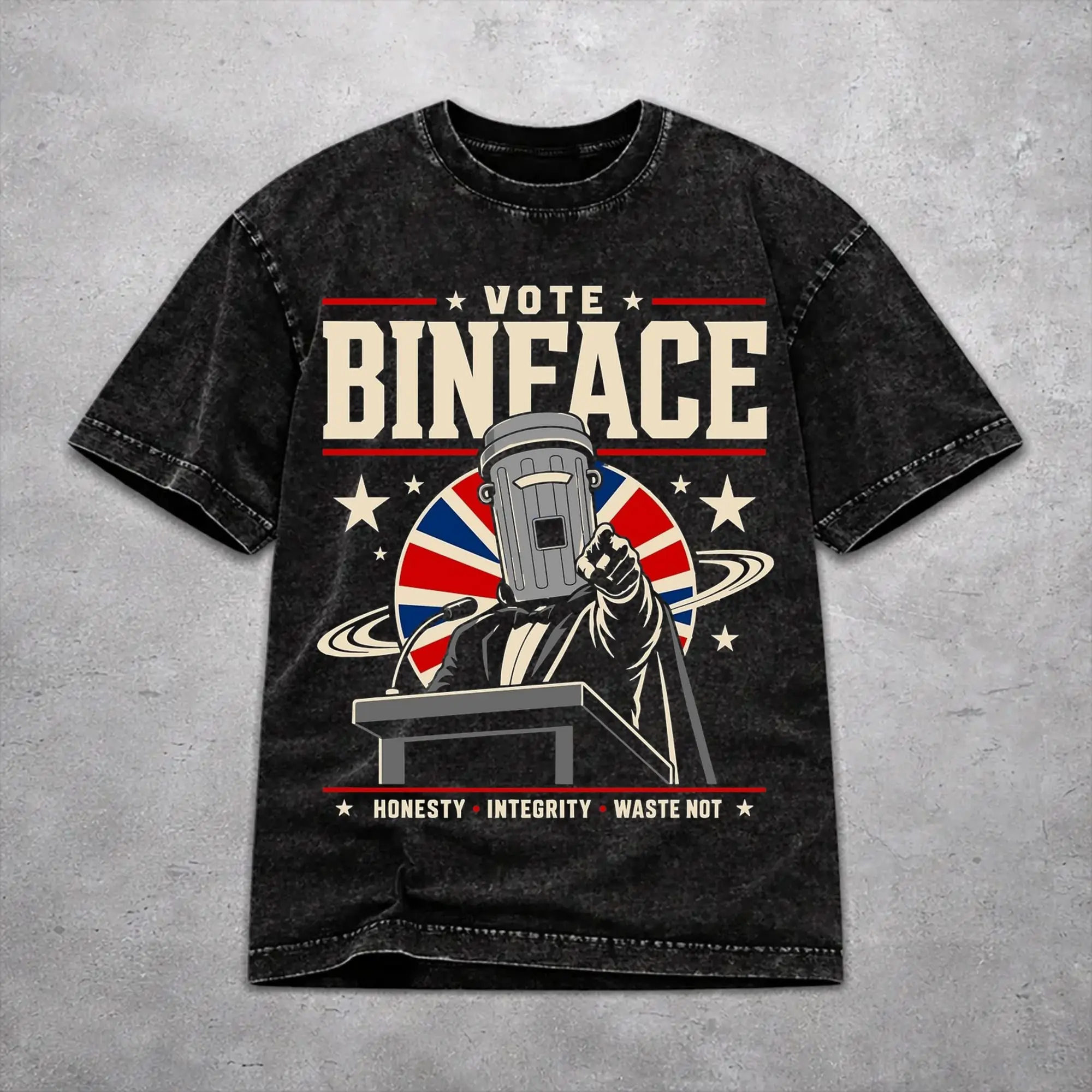 Men Women Vote Count Binface For Prime Minister  T Shirt Printed Washed Cotton  Novelty T-Shirts