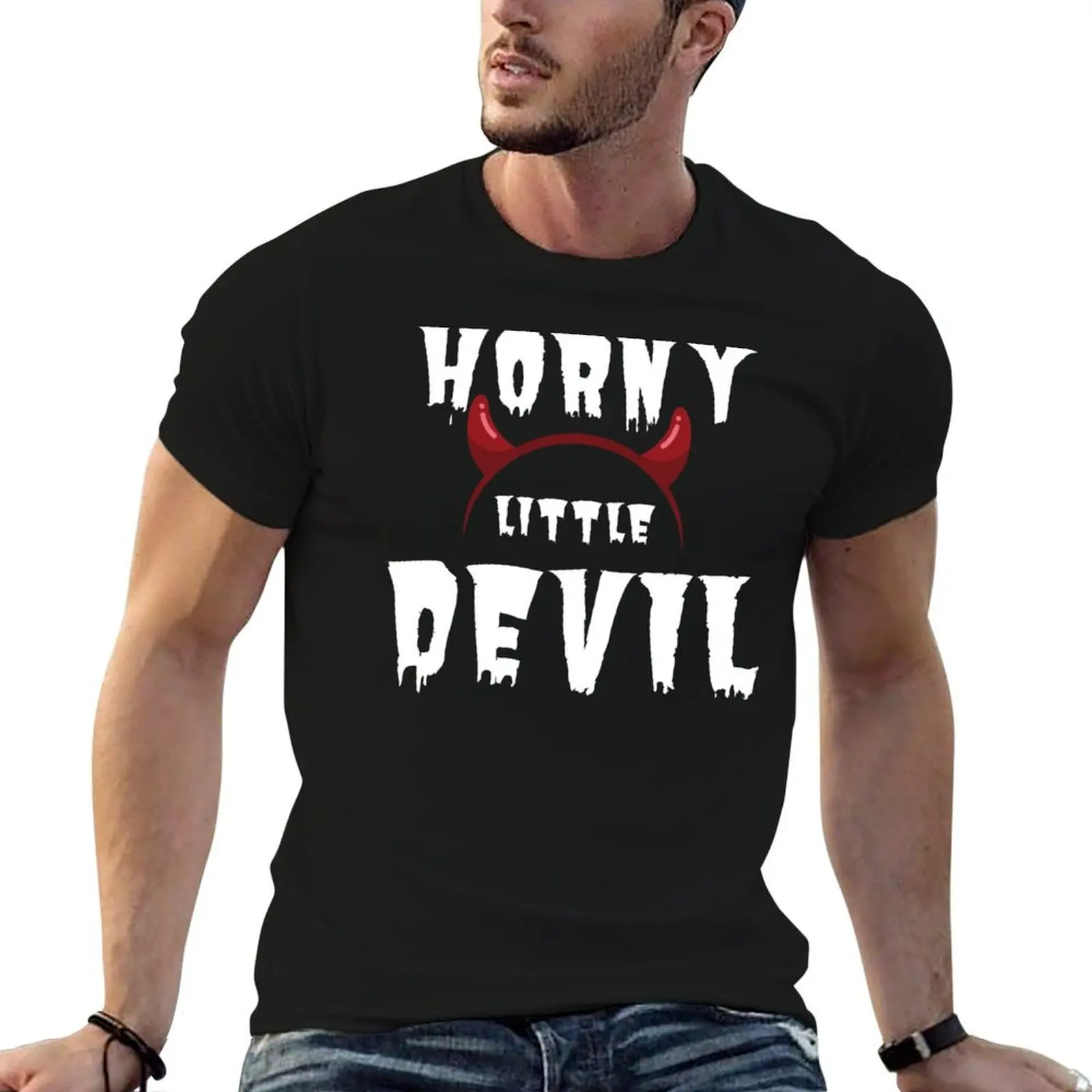 

Horny Little Devil Funny Alternative Fashion T-Shirt man t shirt cotton high quality anime t shirts oversize T-Shirt