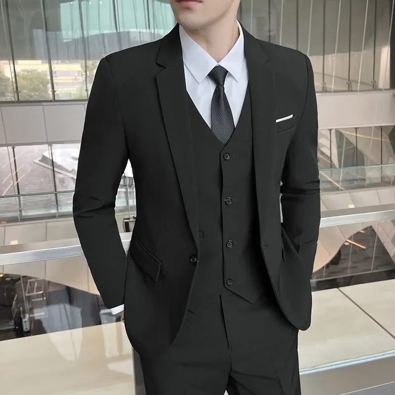 88301 Men in suits business and leisure professional formal attire slim fitting suits groom's wedding dress men