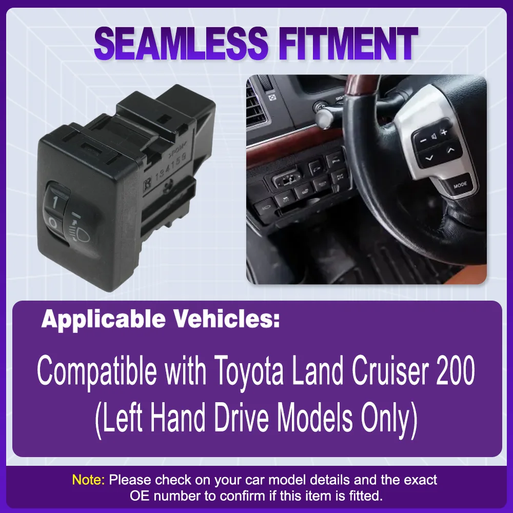 

Car Headlight Height Adjustment Control Switch for Toyota Land Cruiser 200 LHD 84152-60060 Headlamp Level Switch