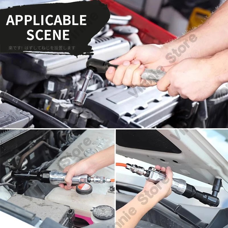 LX-008 9piece Pneumatic Tools Kit for auto repairing includes wrench, ratchet, air hammer blow molded carrying case
