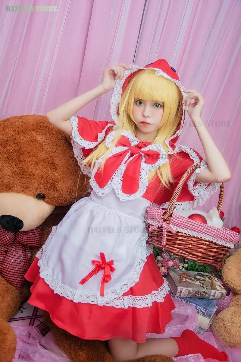 LOL Skin Legend The Dark Child Annie Cosplay Costume Red Maid Dress Annie Hastur Facny New Year Party Christmas Suit Costumes