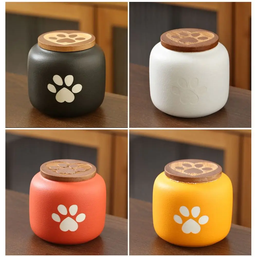 Caixa de armazenamento de cinzas de animais de estimação de cerâmica bonito memorial urna funerária para animais de estimação à prova de umidade com tampa memento enterial titular para cinzas de animais de estimação