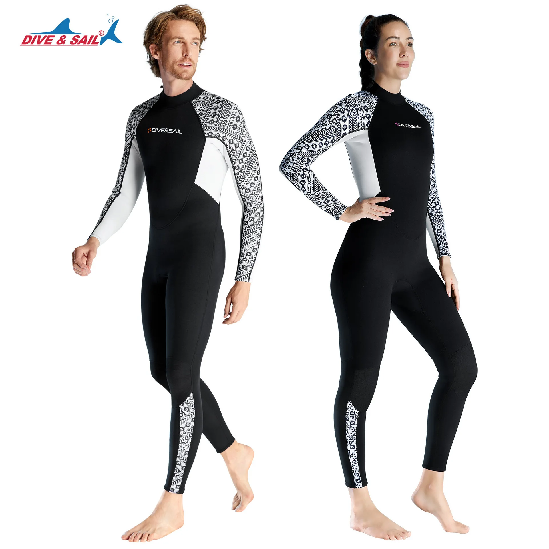 2/3MM diving suit men's one-piece long sleeved cold proof diving suit women's thick and warm snorkeling surfing suit