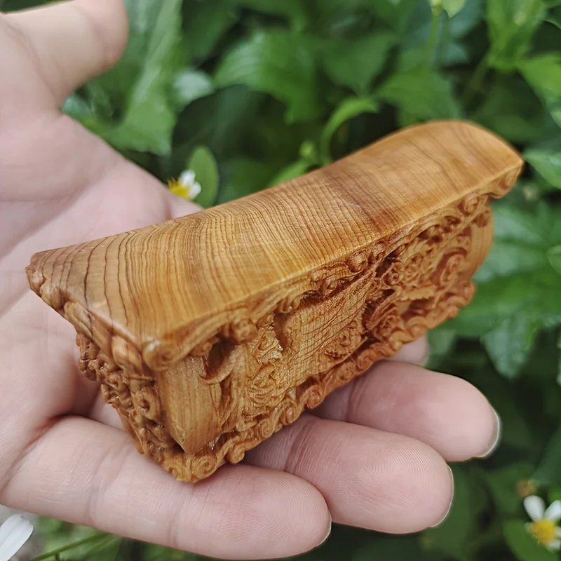 Solid Wood Dragon and Phoenix Coffin, Carved Cultural Artifact, Traditional Chinese Elements, Holiday Decoration Choice, Collectible Display Item, Home Decor Piece, Classical Art Style, Solid Wood Material
