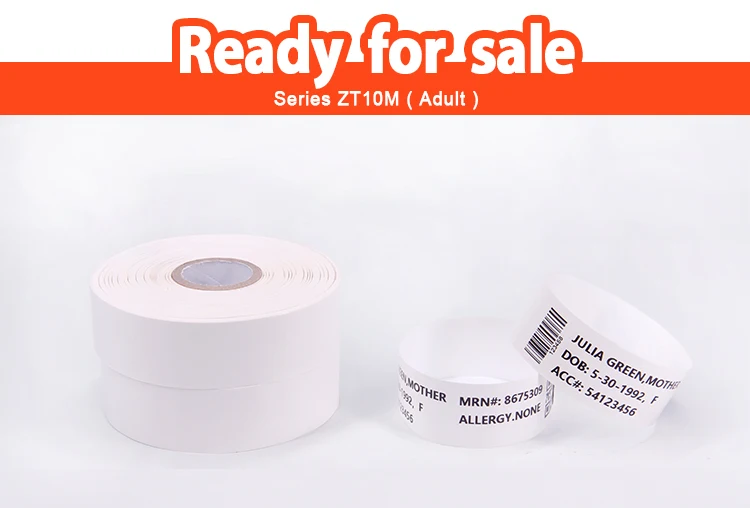 Thermal Printable disposable medical hospital patient identification wristbands id bands