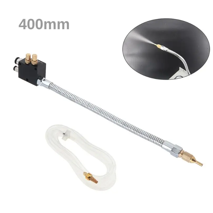 Mist Coolant Lubrication Spray System for Metal Cutting / Cooling Machine with Check Valve, 400 MM Stainless Steel Flexible Pipe
