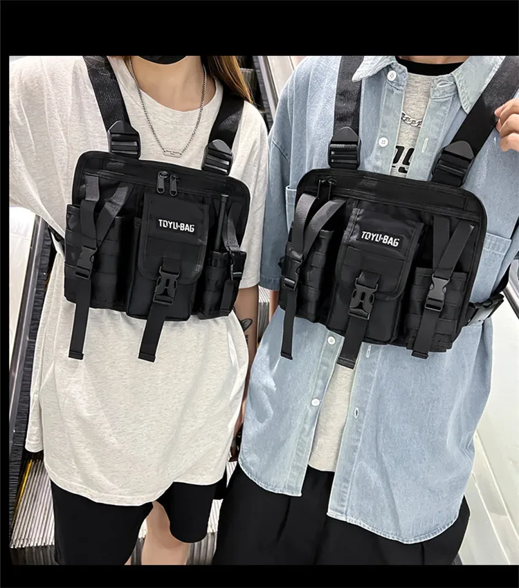 2024 New Hip-hop Streetwear Men Chest Bags Fashion Unisex  Vest Backpacks Multi-function Sport Travel Chest Pack bolso