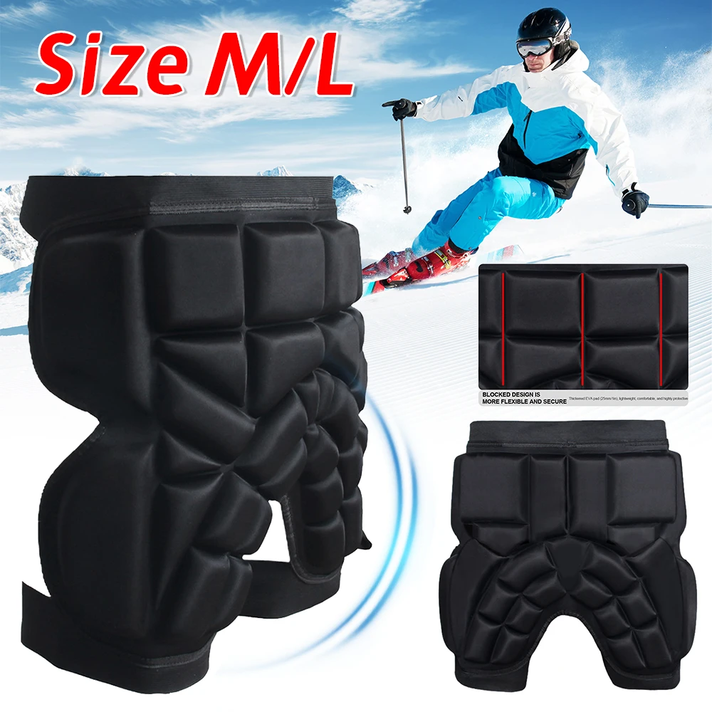Unisex Thickened Hip Protector EVA Hip Protective Pads Anti-Fall Butt Protection Pad Adjustable for Skating Ski Snowboard