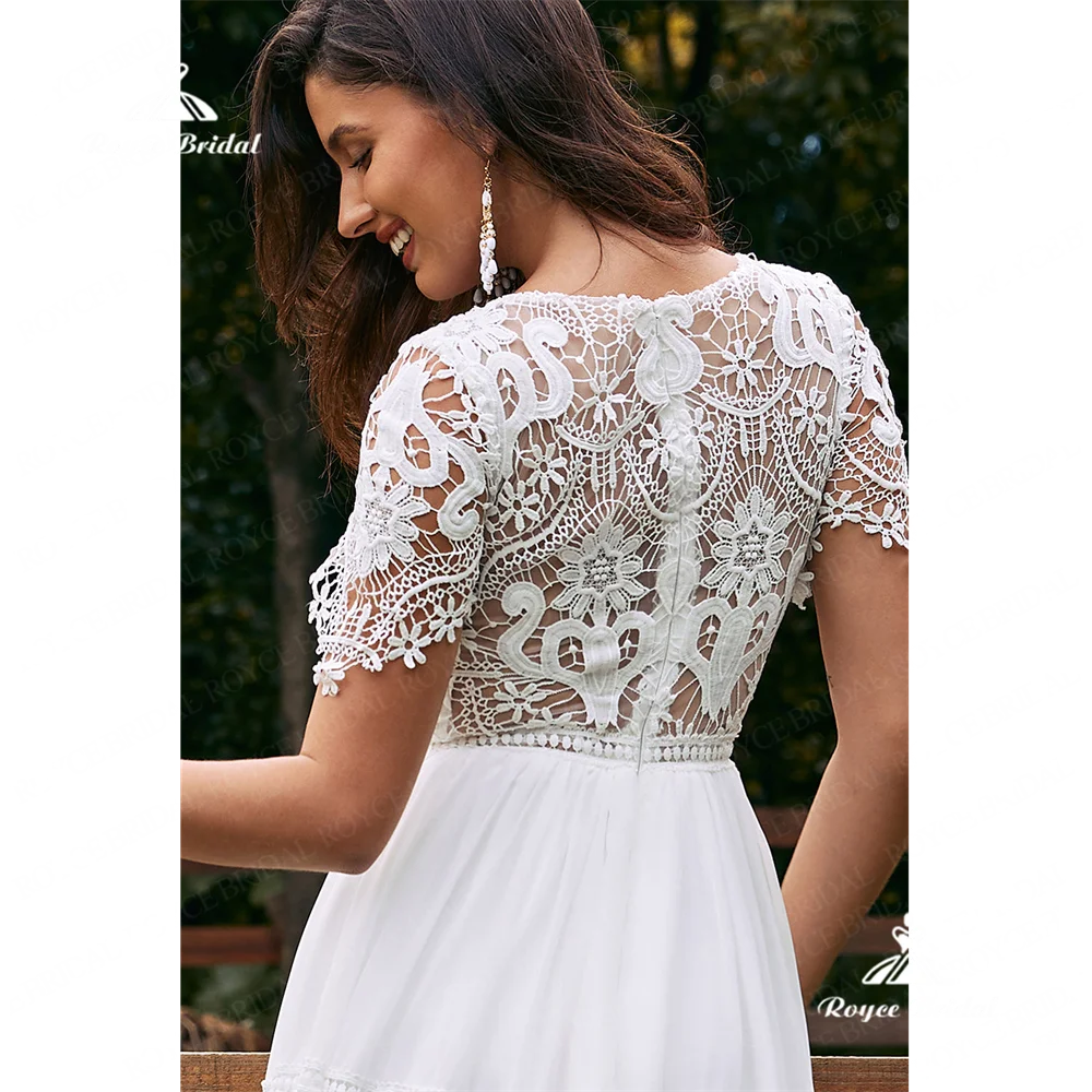 Roycebridal-Vestido de Noiva com Cauda Varrer, Linha A, Vestido Branco, Vestidos De Noiva Para Noiva, Vestido De Festa, 2022