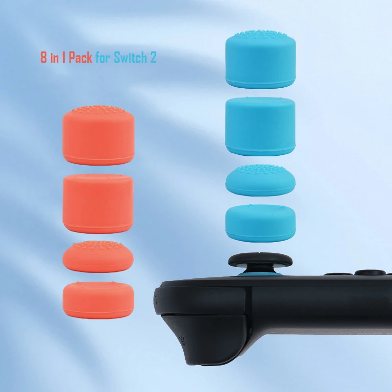 8-in-1 NEUE Anti-Rutsch-Daumengriffe Joystick-Kappe Analoge Stick-Abdeckung für Switch 2 Joy-Con-Schutz Spielzubehör