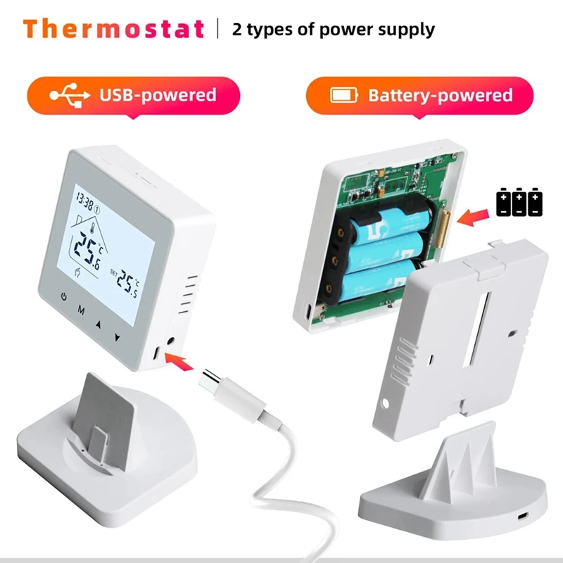 A16R-Tuya Smart Wireless Thermostat For Gas Boiler Room Heating RF Home Temperature Controller Programmable Thermostat