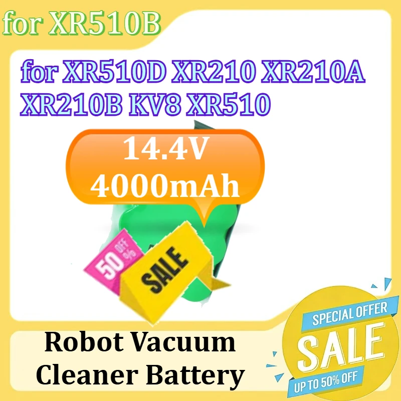 

Rechargeable Robot Vacuum Cleaner Battery for XR510B XR510D XR210 XR210A XR210B KV8 XR510 14.4V 4000mAh