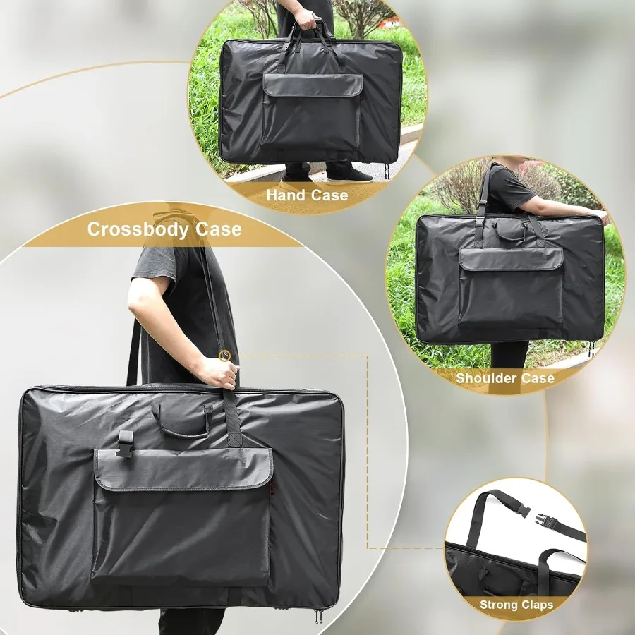 Custodia per portafoglio artistico premium per 24 x 36 opere d'arte Fotografia Schizzo Monitor LCD Pannello solare - Design pieghevole su due lati morbidi con Wat