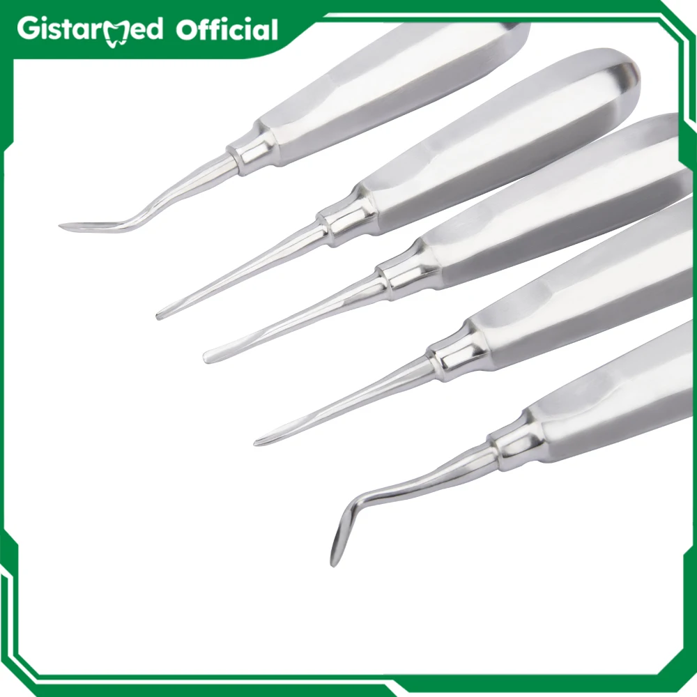 10Pcs Dental Elevator Minimally Invasive Devices  Dentist Tool Surgical Instrument Tooth Extraction Tool Straight Curved Teeth