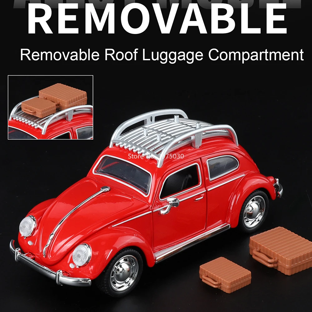 1:32 Volkswagen Beetle Modelle Miniatur Autos Spielzeug Leichtmetallrad Zurückziehen Fahrzeuge Gummireifen Spielzeugauto für Kinder Sammlung Spaß