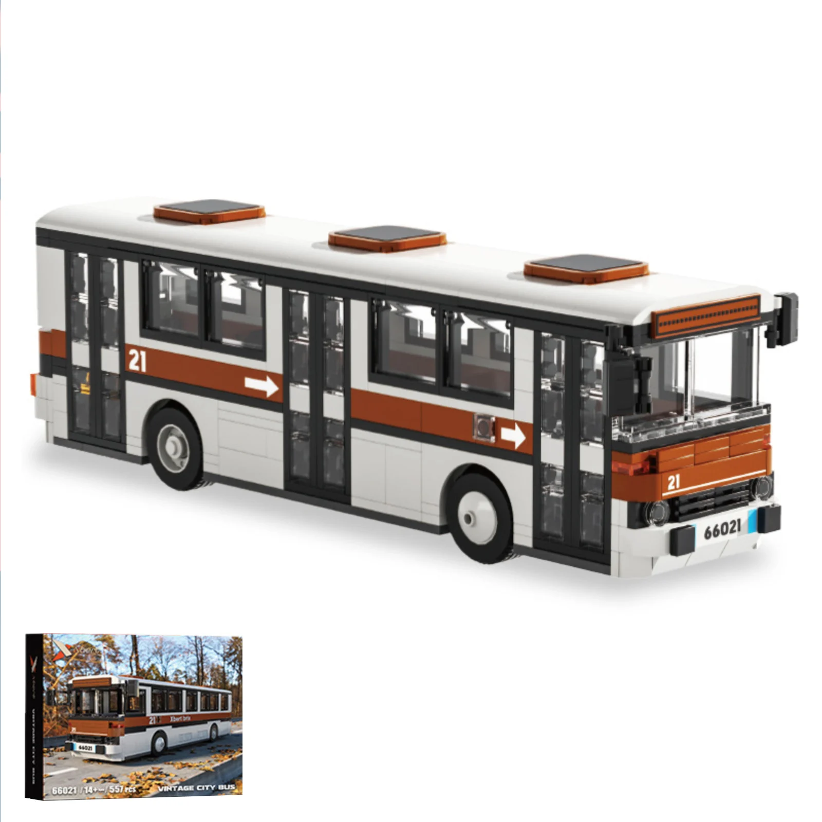 

66021 552pcs Vintage City Bus Model Building Blocks Bricks car set MOC Technical DIY Toy Small Pellet Puzzle Box Set