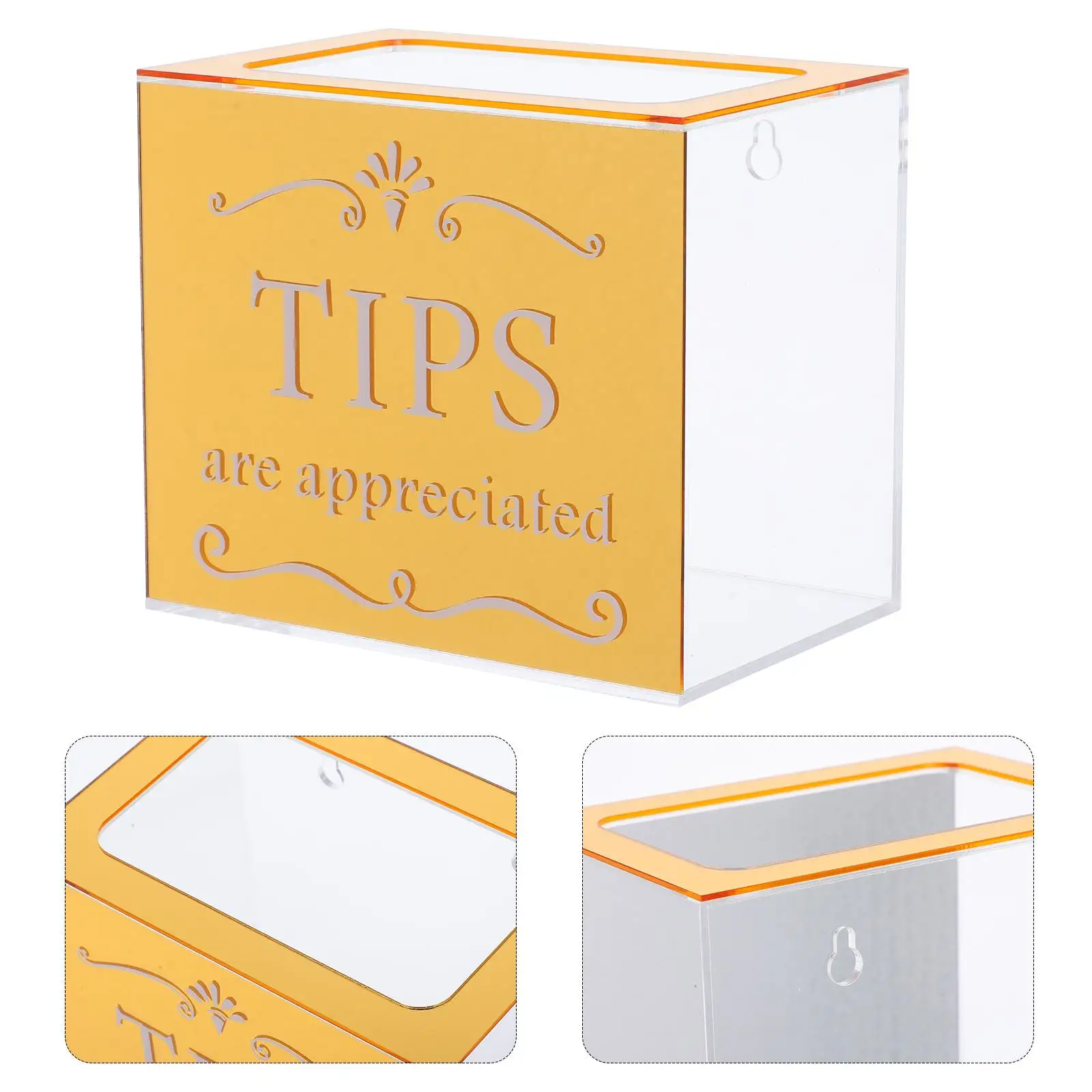 Boxes Suggestion Tip Jar LED Mail for Musicians Money Golden Coin Office
