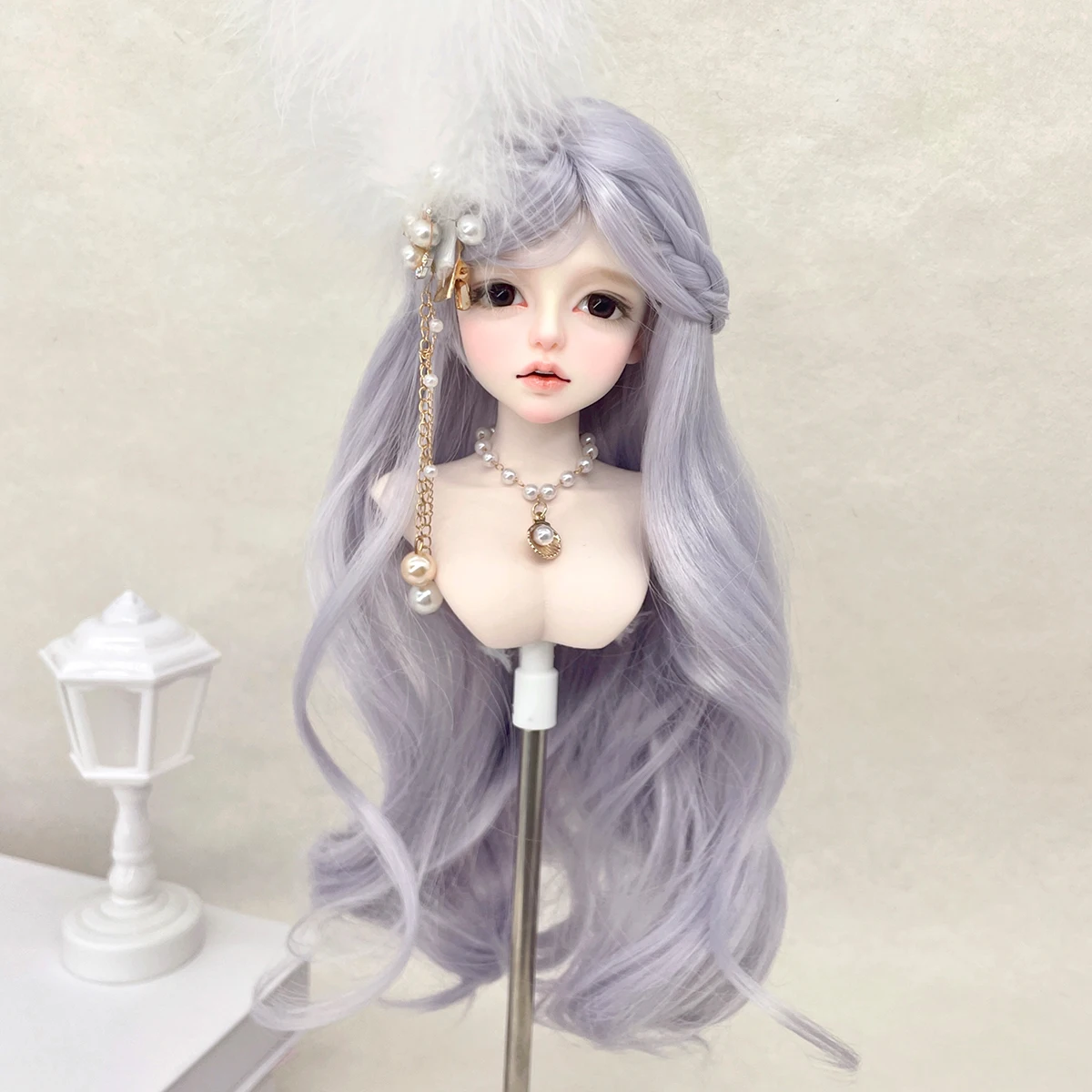 Peluca de muñeca BJD 1/3 y 1/4 y 1/6, trenzas, pelo largo y rizado, peluca sintética, accesorios para muñecas para niñas, accesorios de maquillaje DIY BJD