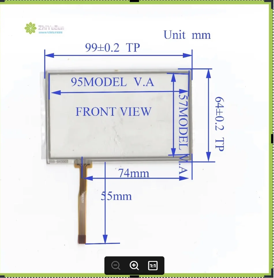 

ZhiYuSun RXA-043003 99mm*64mm NEW 4.3inch 4 line For Car DVD touch screen panel 99*64 Sensor glass for GPS Compatible