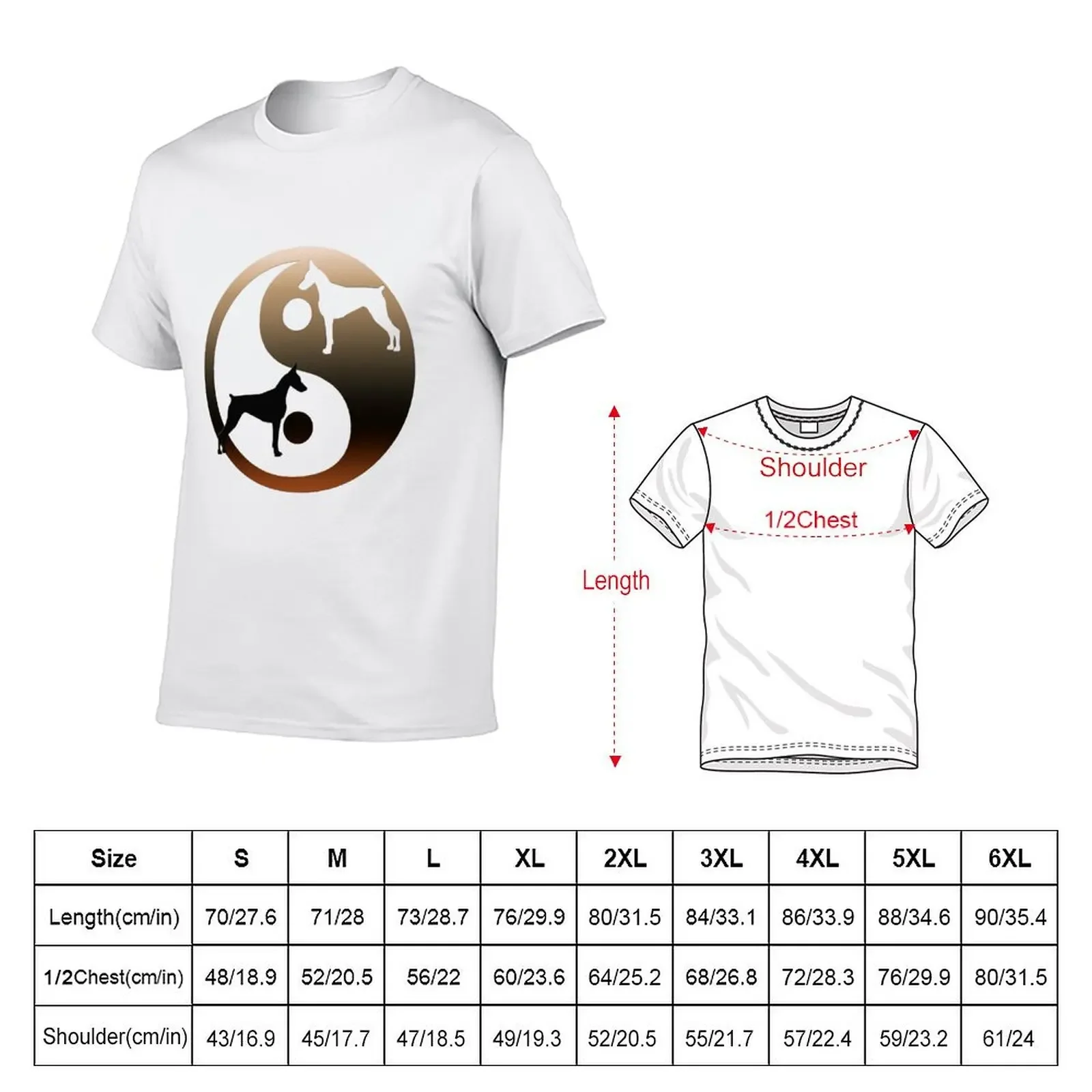 the Doberman Ying Yang T-Shirt tees aesthetic clothes plain tshirts for men