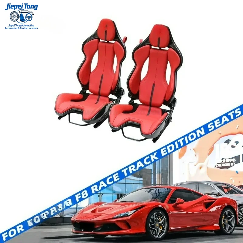 Durable FOR Ferrari F8 Wrapped Racing Seat with Carbon Fiber Headrest Pegasus Embroidery