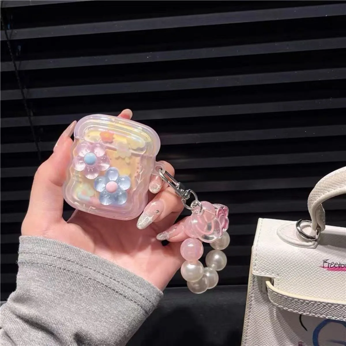 لؤلؤة زهرة سيليكون لينة للصدمات سوار الحب ins لطيف سماعة لاسلكية تعمل بالبلوتوث حقيبة سماعة الاذن ل أبل Airpods برو 2nd 3 2 1